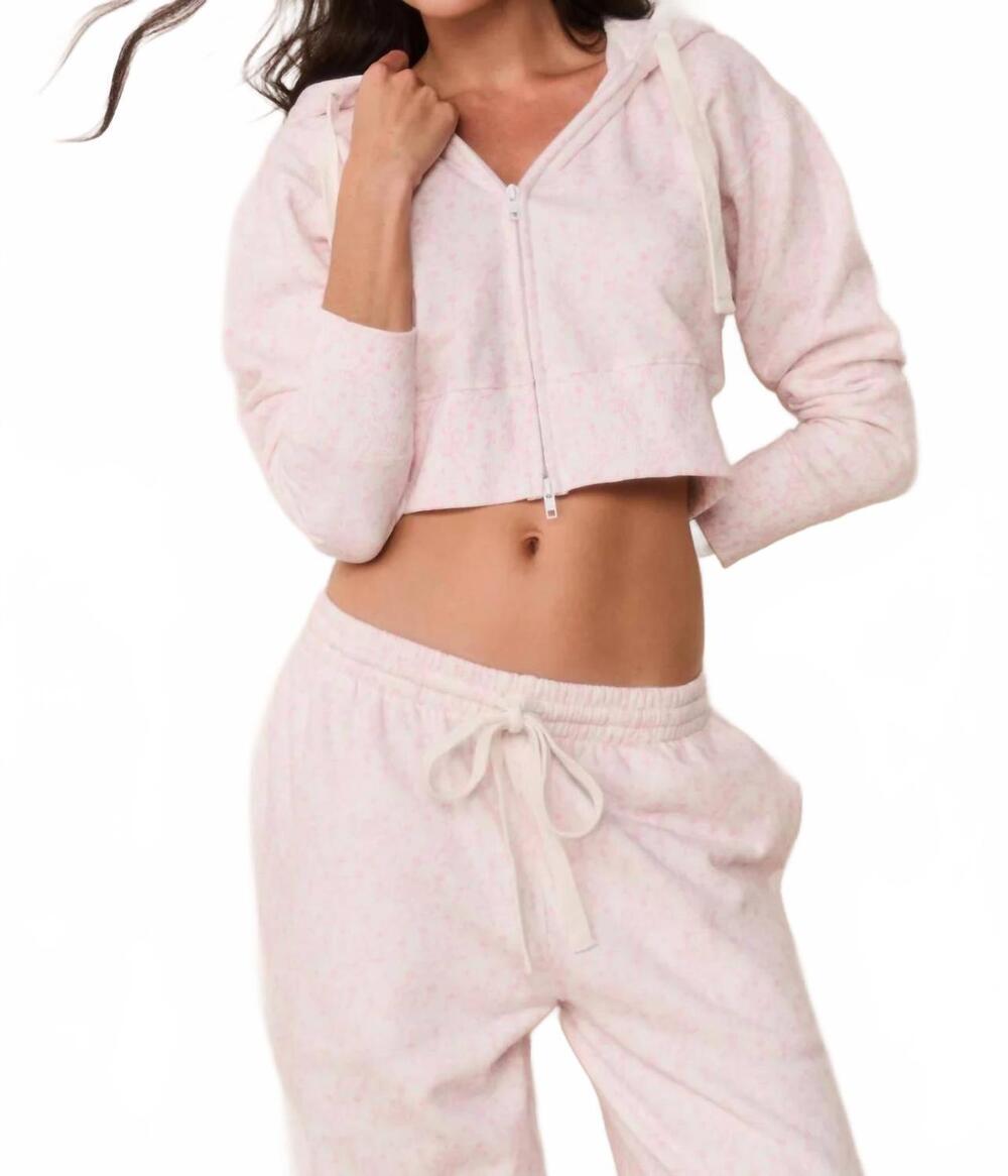 NEW LOVESHACKFANCY arienne cropped hoodie in chantilly